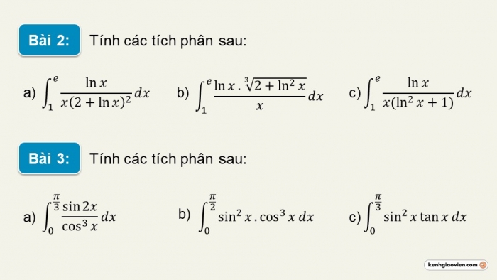 Giáo án PPT dạy thêm Toán 12 cánh diều Bài 3: Tích phân (P2)