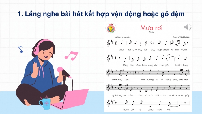 Giáo án điện tử Âm nhạc 5 cánh diều Tiết 28: Ôn tập bài hát Mưa rơi, Đọc nhạc Bài đọc nhạc số 4