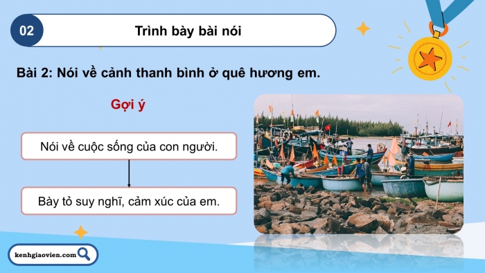 Giáo án điện tử Tiếng Việt 5 chân trời Bài 2: Nói về cuộc sống thanh bình