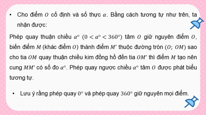 Giáo án điện tử Toán 9 cánh diều Bài 2: Phép quay