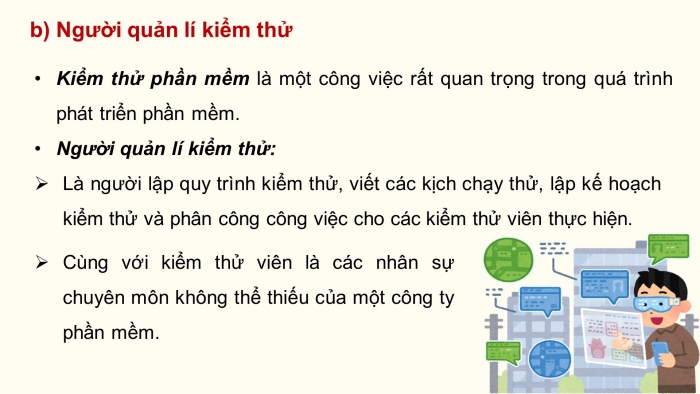 Giáo án điện tử Tin học ứng dụng 12 cánh diều Bài 2: Một số nghề khác trong ngành Công nghệ thông tin và một số nghề ứng dụng công nghệ thông tin