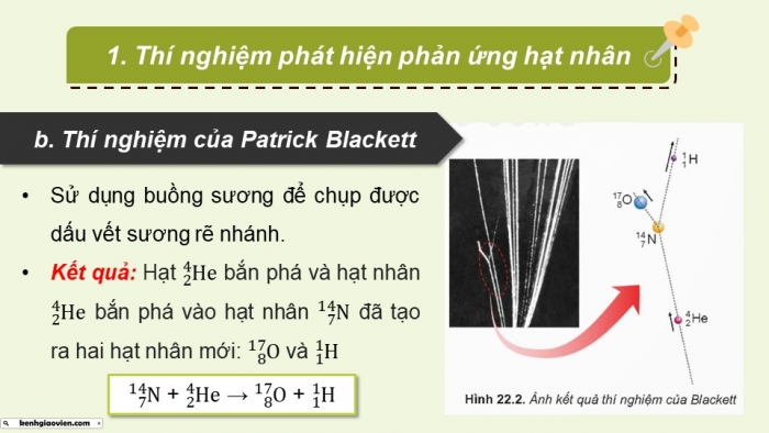 Giáo án điện tử Vật lí 12 kết nối Bài 22: Phản ứng hạt nhân và năng lượng liên kết