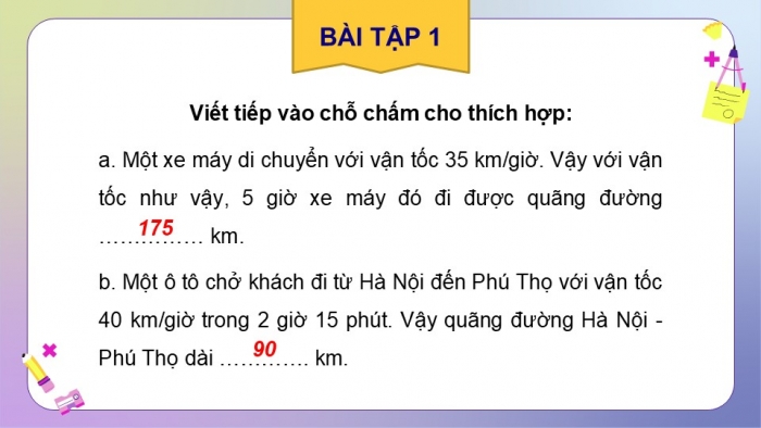 Giáo án PPT dạy thêm Toán 5 Kết nối bài 60: Quãng đường, thời gian của một chuyển động đều