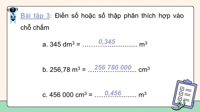 Giáo án PPT dạy thêm Toán 5 Cánh diều bài 64: Mét khối