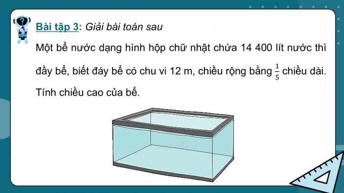 Giáo án PPT dạy thêm Toán 5 Cánh diều bài 65: Thể tích hình hộp chữ nhật, hình lập phương