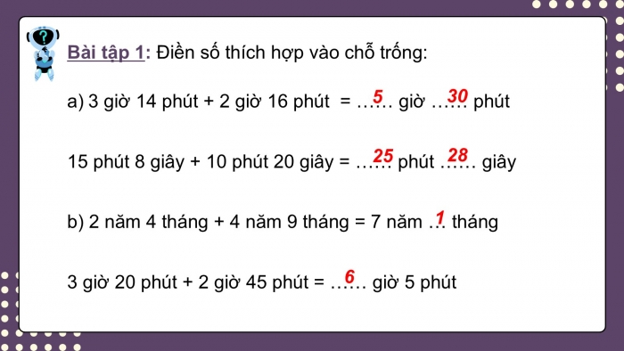 Giáo án PPT dạy thêm Toán 5 Cánh diều bài 69: Cộng số đo thời gian. Trừ số đo thời gian