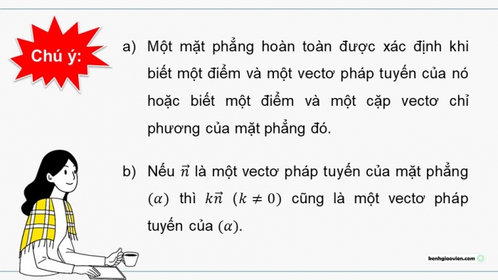 Giáo án PPT dạy thêm Toán 12 chân trời Bài 1: Phương trình mặt phẳng