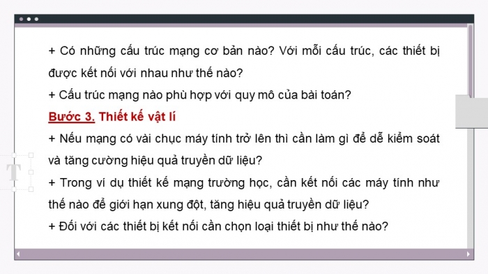 Giáo án điện tử Khoa học máy tính 12 kết nối Bài 24: Sơ bộ về thiết kế mạng