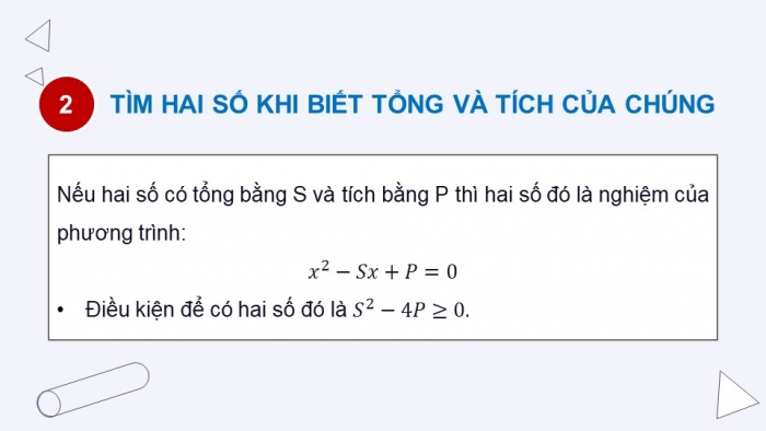 Giáo án PPT dạy thêm Toán 9 Chân trời bài 3: Định lí Viète