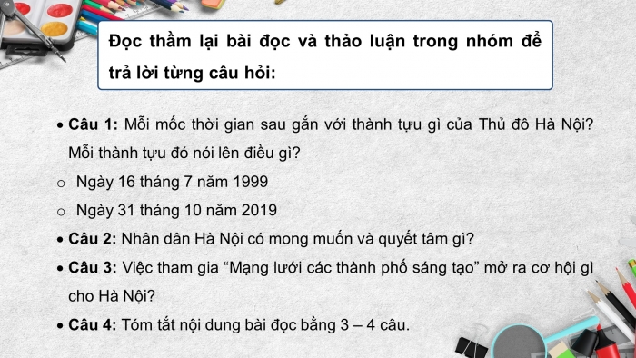 Giáo án điện tử Tiếng Việt 5 chân trời Bài 2: Thành phố Vì hòa bình