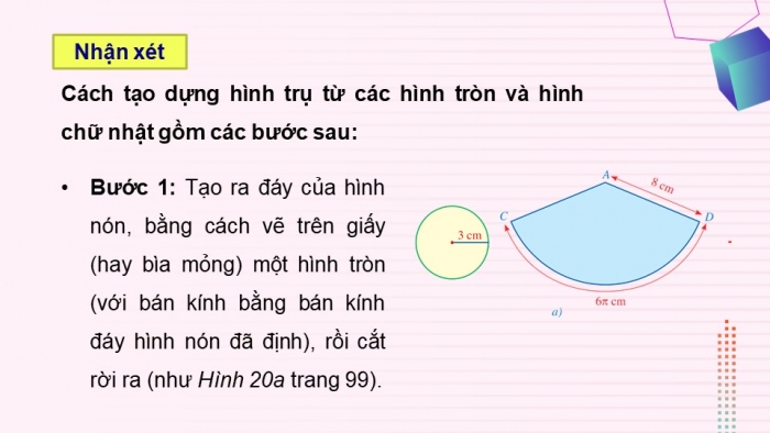 Giáo án điện tử Toán 9 cánh diều Bài 2: Hình nón