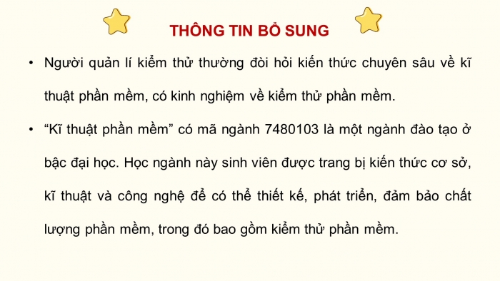 Giáo án điện tử Tin học ứng dụng 12 cánh diều Bài 2: Một số nghề khác trong ngành Công nghệ thông tin và một số nghề ứng dụng công nghệ thông tin