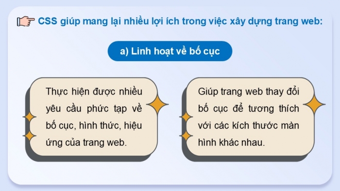 Giáo án điện tử Tin học ứng dụng 12 chân trời Bài F7: Giới thiệu CSS