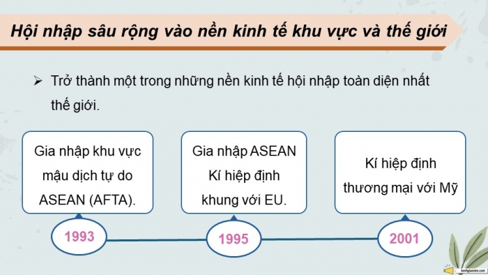 Giáo án điện tử Lịch sử 9 chân trời Bài 23: Công cuộc Đổi mới từ năm 1991 đến nay