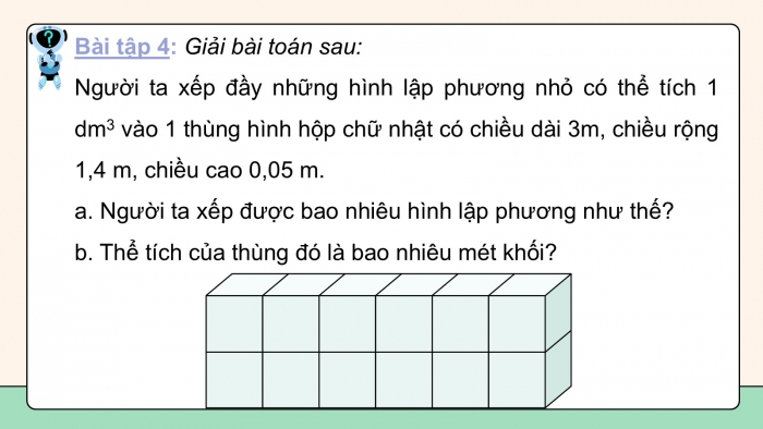 Giáo án PPT dạy thêm Toán 5 Cánh diều bài 64: Mét khối