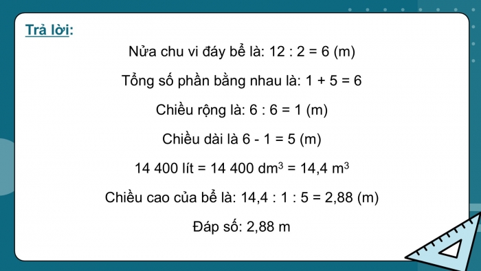 Giáo án PPT dạy thêm Toán 5 Cánh diều bài 65: Thể tích hình hộp chữ nhật, hình lập phương