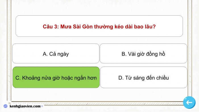 Giáo án PPT dạy thêm Tiếng Việt 5 cánh diều Bài 11: Mưa Sài Gòn, Luyện tập tả phong cảnh (Thực hành quan sát)