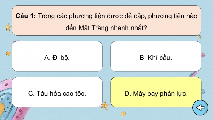 Giáo án PPT dạy thêm Tiếng Việt 5 cánh diều Bài 17: Bạn muốn lên Mặt Trăng?, Luyện tập liên kết câu bằng cách thay thế từ ngữ