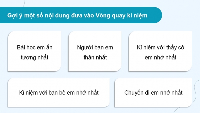 Giáo án điện tử Hoạt động trải nghiệm 5 cánh diều Chủ đề 9: Thích ứng với môi trường học tập mới - Tuần 35