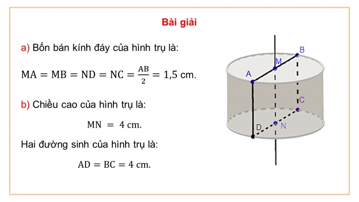 Giáo án PPT dạy thêm Toán 9 Cánh diều Bài 1: Hình trụ