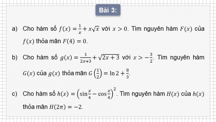 Giáo án PPT dạy thêm Toán 12 cánh diều Bài tập cuối chương IV