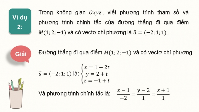 Giáo án PPT dạy thêm Toán 12 cánh diều Bài 2: Phương trình đường thẳng