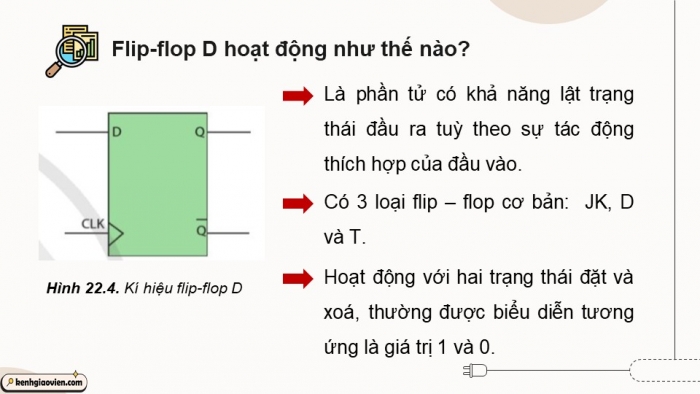 Giáo án điện tử Công nghệ 12 Điện - Điện tử Cánh diều Bài 22: Mạch xử lí tín hiệu trong điện tử số