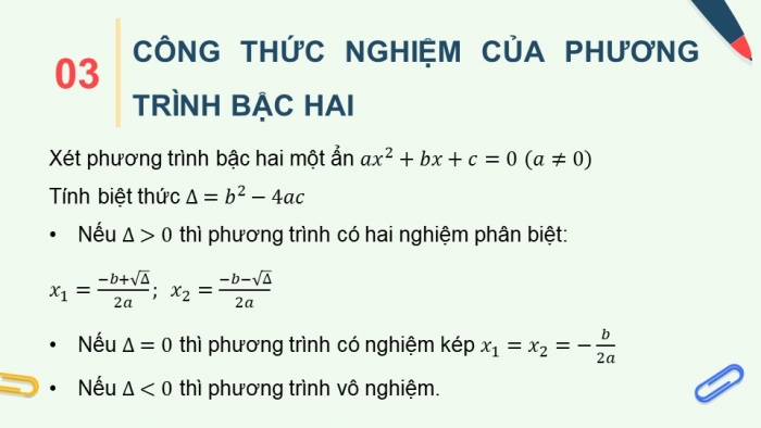 Giáo án PPT dạy thêm Toán 9 Chân trời bài 2: Phương trình bậc hai một ẩn