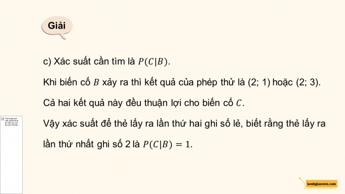 Giáo án điện tử Toán 12 chân trời Bài 1: Xác suất có điều kiện