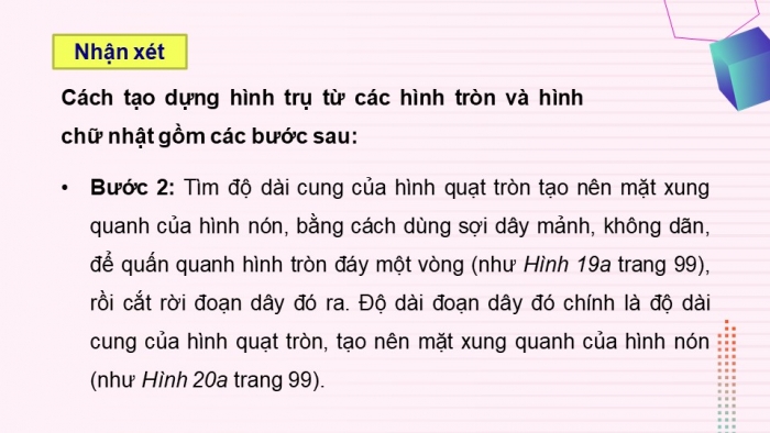 Giáo án điện tử Toán 9 cánh diều Bài 2: Hình nón