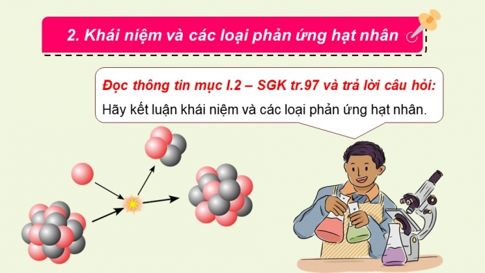 Giáo án điện tử Vật lí 12 kết nối Bài 22: Phản ứng hạt nhân và năng lượng liên kết