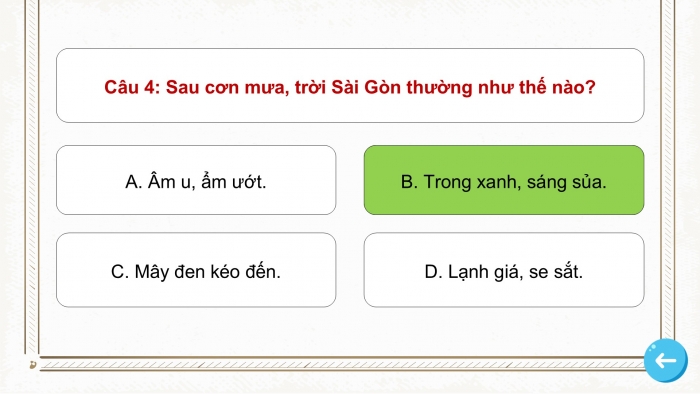 Giáo án PPT dạy thêm Tiếng Việt 5 cánh diều Bài 11: Mưa Sài Gòn, Luyện tập tả phong cảnh (Thực hành quan sát)