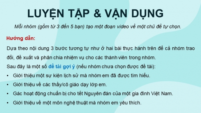 Giáo án điện tử Tin học 9 cánh diều Chủ đề E4 Bài 9: Thực hành tổng hợp