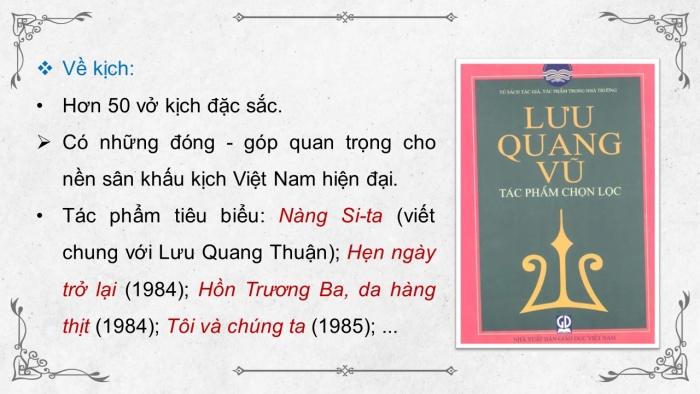 Giáo án PPT dạy thêm Ngữ văn 9 Chân trời bài 9: Pơ-liêm, quỷ Riếp và Ha-nu-man (Lưu Quang Thuận – Lưu Quang Vũ)