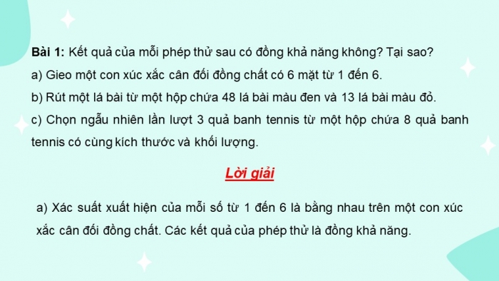 Giáo án PPT dạy thêm Toán 9 Chân trời bài 2: Xác suất của biến cố