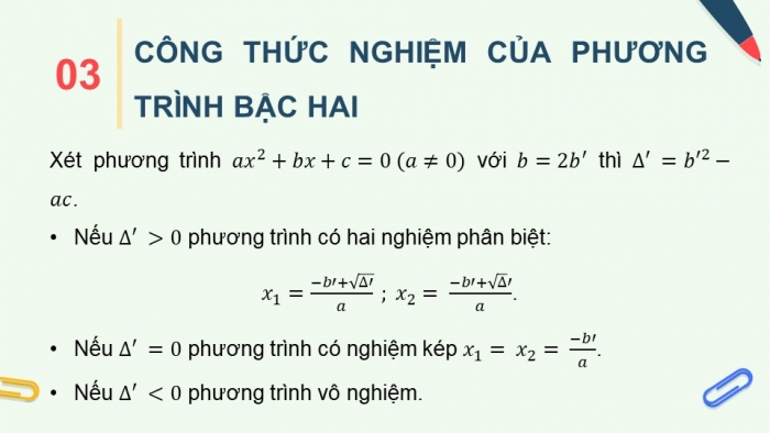 Giáo án PPT dạy thêm Toán 9 Chân trời bài 2: Phương trình bậc hai một ẩn