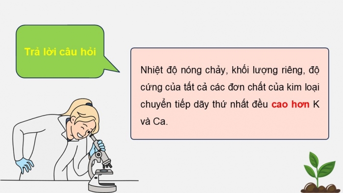 Giáo án điện tử Hoá học 12 chân trời Bài 19: Đại cương về kim loại chuyển tiếp dãy thứ nhất