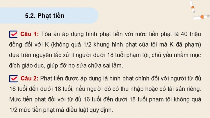 Giáo án điện tử chuyên đề Kinh tế pháp luật 10 kết nối Bài 7: Pháp luật hình sự liên quan đến người chưa thành niên (P2)