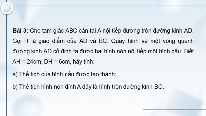 Giáo án PPT dạy thêm Toán 9 Chân trời bài 3: Hình cầu