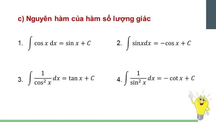 Giáo án PPT dạy thêm Toán 12 chân trời Bài 1: Nguyên hàm