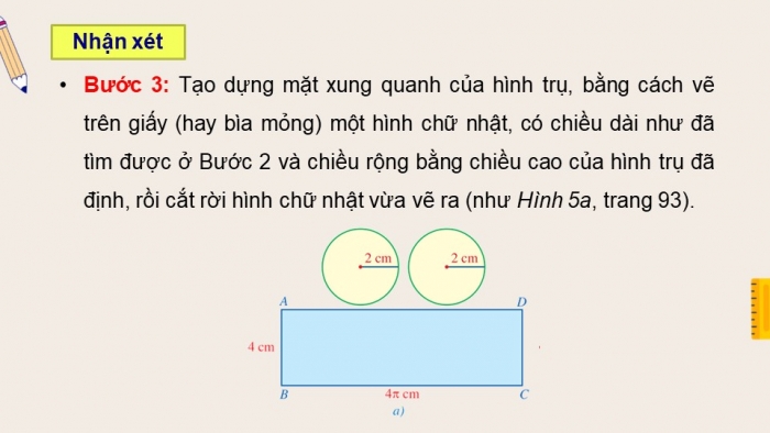 Giáo án điện tử Toán 9 cánh diều Bài 1: Hình trụ