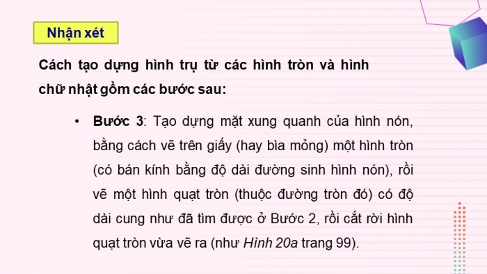 Giáo án điện tử Toán 9 cánh diều Bài 2: Hình nón