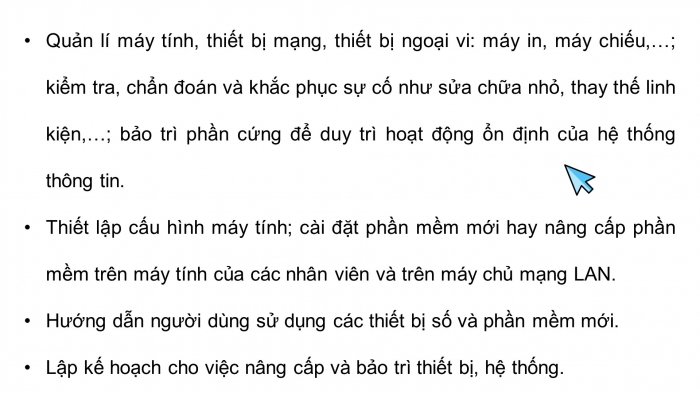 Giáo án điện tử Tin học ứng dụng 12 cánh diều Bài 1: Giới thiệu nhóm nghề Dịch vụ và Quản trị trong ngành Công nghệ thông tin