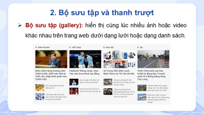 Giáo án điện tử Tin học ứng dụng 12 cánh diều Bài 5: Tạo nội dung hình ảnh cho trang web