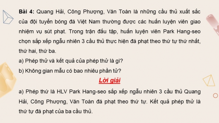 Giáo án PPT dạy thêm Toán 9 Chân trời bài tập cuối chương 8