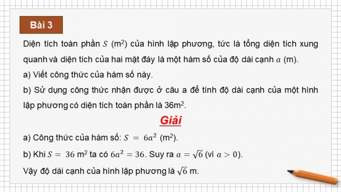 Giáo án PPT dạy thêm Toán 9 Chân trời bài 1: Hàm số và đồ thị của hàm số y = ax^2 (a ≠ 0)