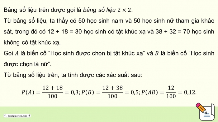 Giáo án điện tử Toán 12 chân trời Bài 2: Công thức xác suất toàn phần và công thức Bayes