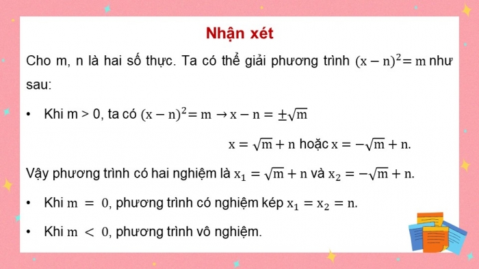 Giáo án điện tử Toán 9 cánh diều Bài 2: Phương trình bậc hai một ẩn