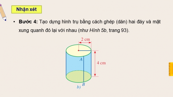 Giáo án điện tử Toán 9 cánh diều Bài 1: Hình trụ