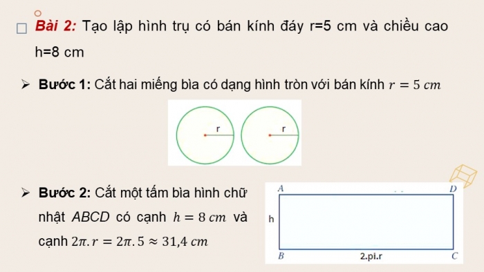 Giáo án PPT dạy thêm Toán 9 Kết nối bài 31: Hình trụ và hình nón